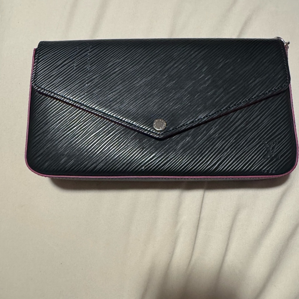 Louis Vuitton Black and Pink Envelope Clutch